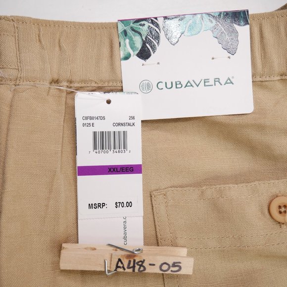 Cubavera Linen-Blend Beach Wide Leg Mens Pants - Picture 7 of 7
